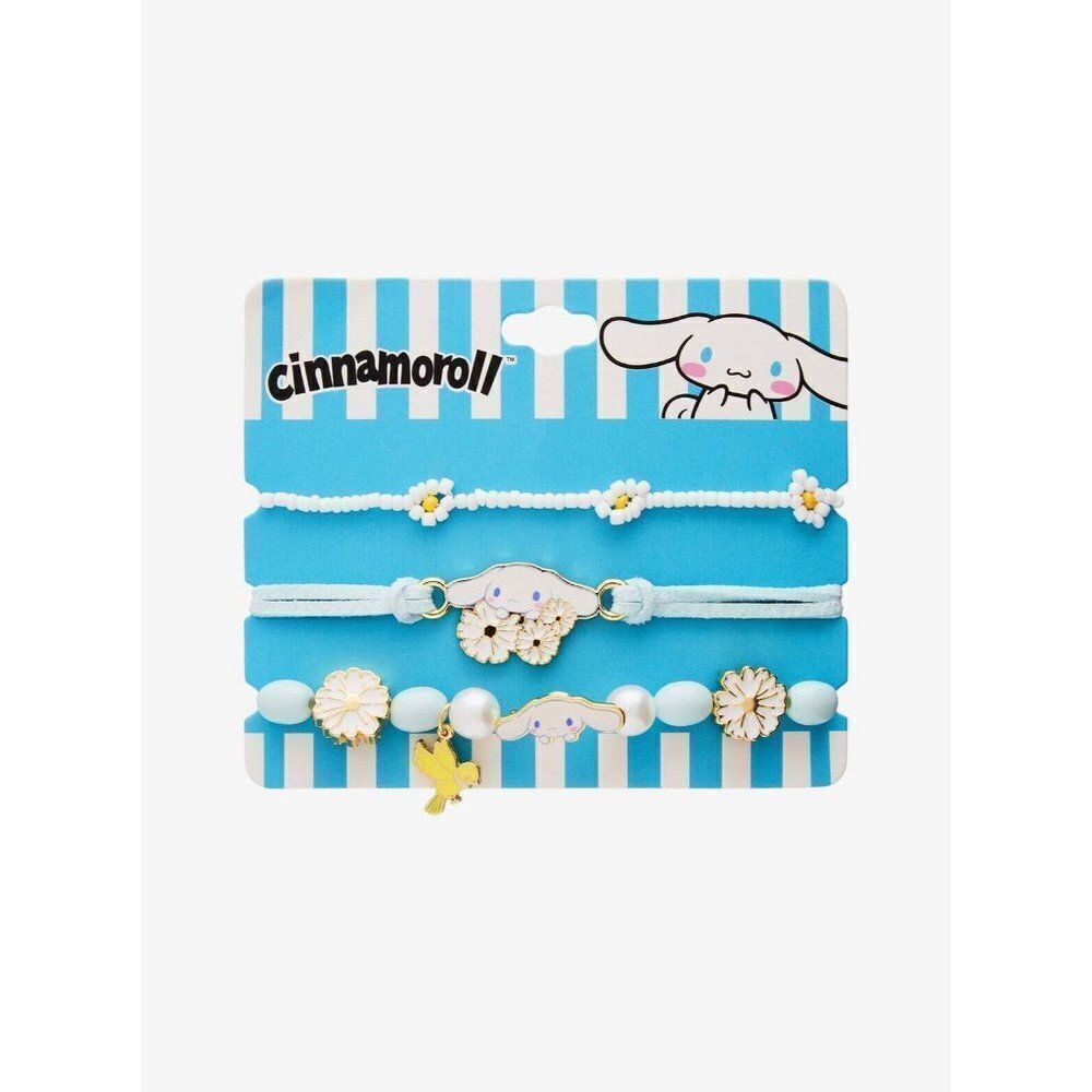 Sanrio Cinnamoroll Daisy Floral Triple (3) Bracelet Set